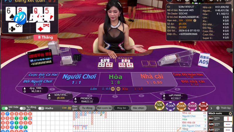 Chơi baccarat trực tuyến tại sảnh BG i9BET