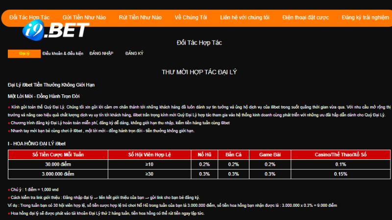 Trở thành đại lý của nhà cái i9BET