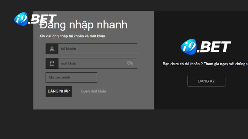 Người chơi cần đăng nhập vào tài khoản thành viên tại i9BET